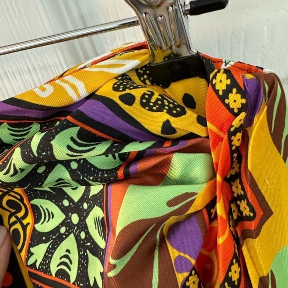 ZARA MULTICOLORED PRINTED, KNOTTED, SLIT MIDI SKIRT SIZE M. NWOT - Picture 4 of 12